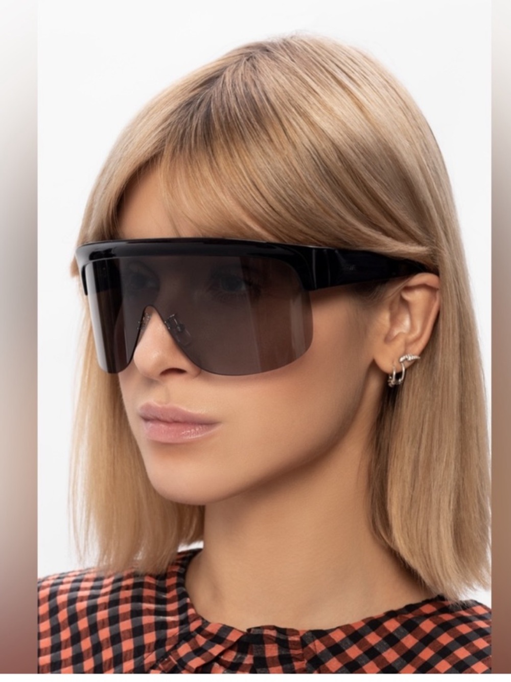 Loewe Black/Grey D Frame Mask Shield Sunglasses
